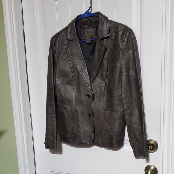John Paul Richard Leather Blazer, size 10 - Picture 2 of 4